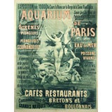 Antique Aquarium de Paris, by Guillet, stone lithograph poster, 1899