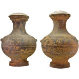 Pair, Han Dynasty Vases with Lids