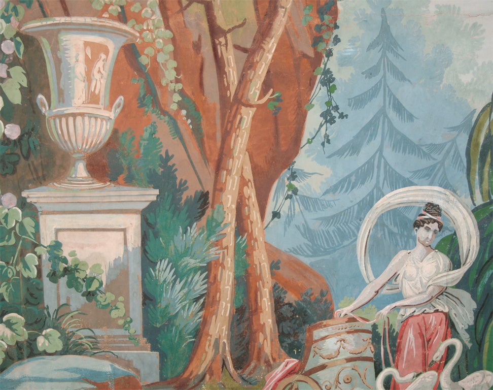An Early 19th Century Wallpaper Paysage Panel by French Artist Joseph DuFour