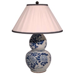 A Blue and White Delft Porcelain Vase Mounted as a Lamp