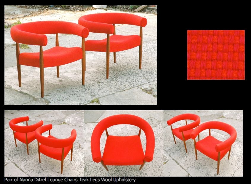 Pair of Nanna and Jorgen Ditzel Ring Chairs aka 