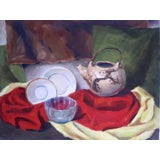 1950s Still Life with Japanese Painted Teapot