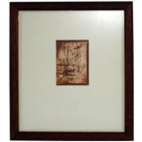 Howard Albert Mid Century Sepia Abstract Etching