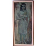 Oil Painting of Female Figure with Mirror