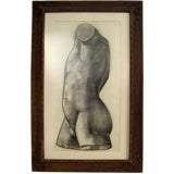 Charcoal Drawing of Classical Torso, 1930s