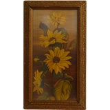 Early 20th Century Oil Painting of Sunflowers