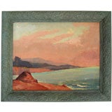 California Mid Century Oil Seascape