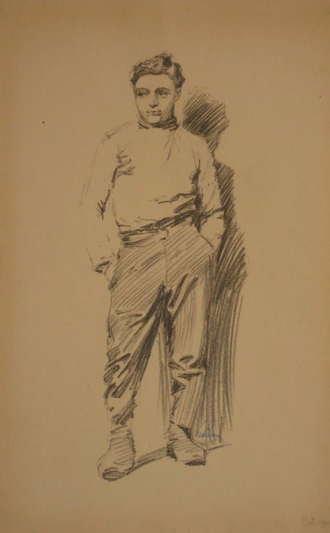 1907 Drawing of A Parisian Young Man