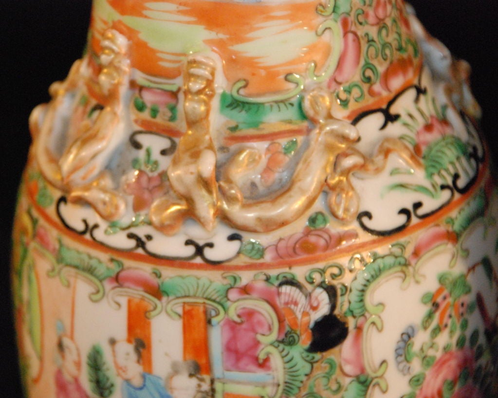 Pair of Famille Rose Vases