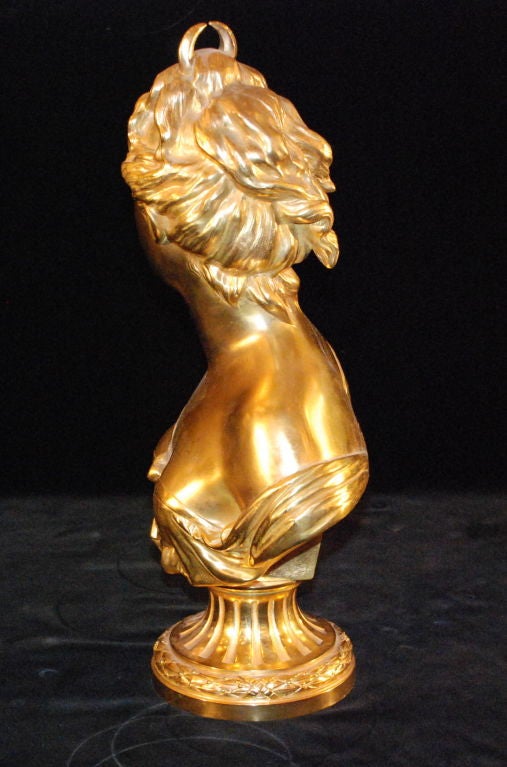 Bronze Antique French  Bust Of Diana