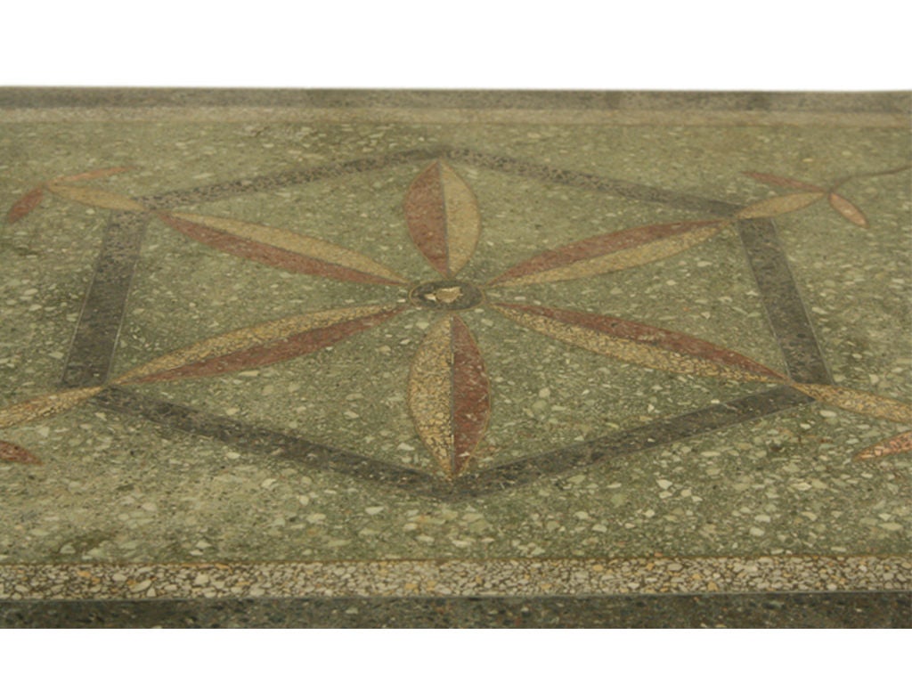 Terrazo Table with Cast Iron Base