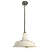 Industrial Light with White Enameled Shade