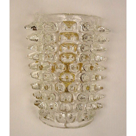 Pair of Murano Glass Rostrato Style Wall Lights