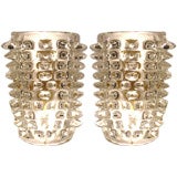 Pair of Murano Glass Rostrato Style Wall Lights