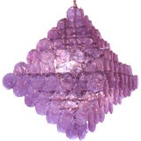 Large Lilac Murano Glass Disk Chandelier