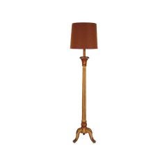 Vintage Carved Wooden Floor Lamp
