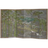 Large Hand-Painted Room Divider Folding Screen, Robert Crowder