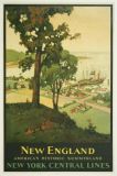 New England - New York Central Lines - Vintage Railroad Poster