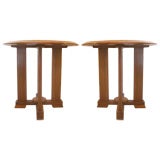 A pair of mahogany side tables