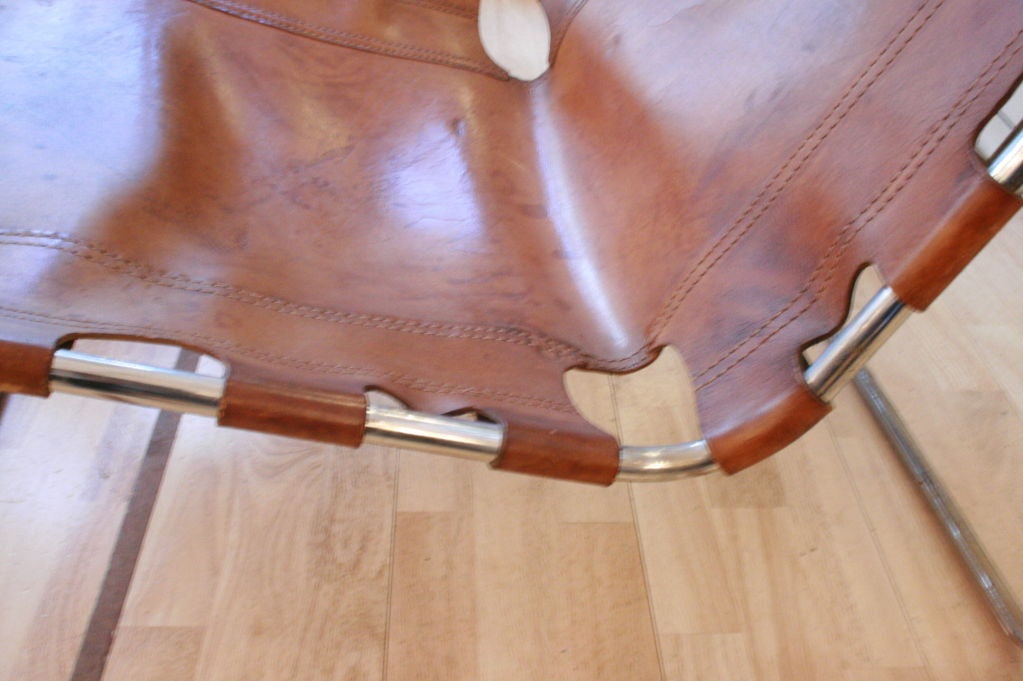 A pair of leather bachelor chairs For Sale 5