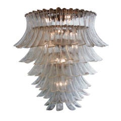 Murano  iridescent blown glass components large ceiling light