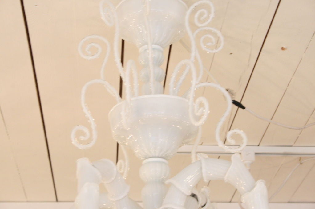 A Rezzonico chance with lattimo Blown glass chandelier For Sale 4