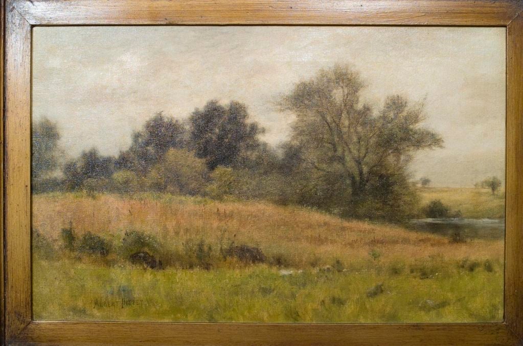 Oil on canvas landscape painting by extremely well-listed American artist, Albert Babb Insley, b. 1842- d. 1937. Signed lower left 