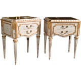 Pair of Jansen Stamped Painted and Gilt Stands