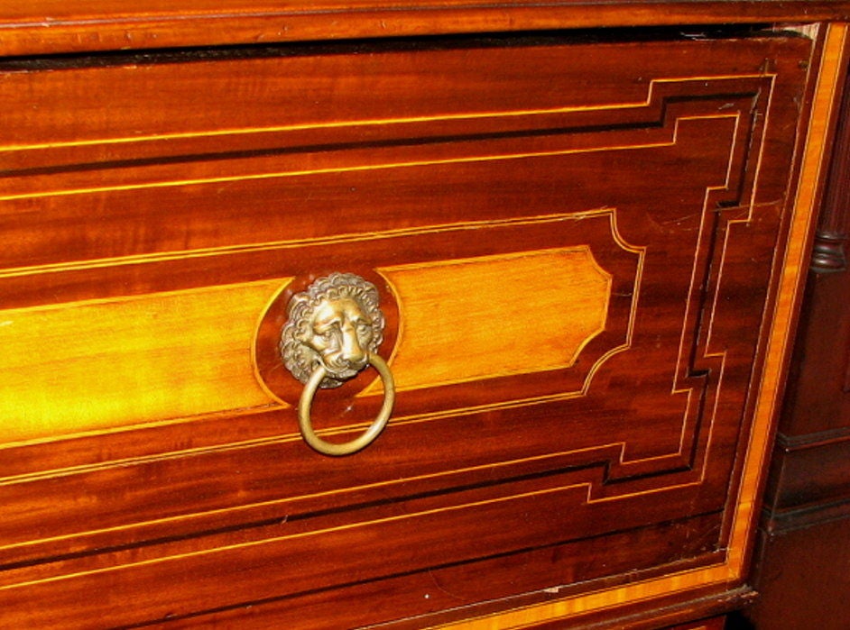 19th Century Regency Style Inlaid Mahogany Bookcase