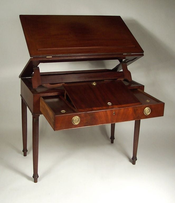 Philadelphia Sheraton Mahogany Architect's Desk