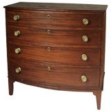 Signed Hepplewhite Mahogany Swell Front Chest