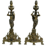 Antique Brass Andirons