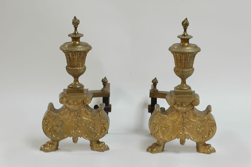 Antique Brass Andirons