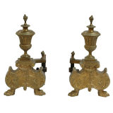 Antique Brass Andirons