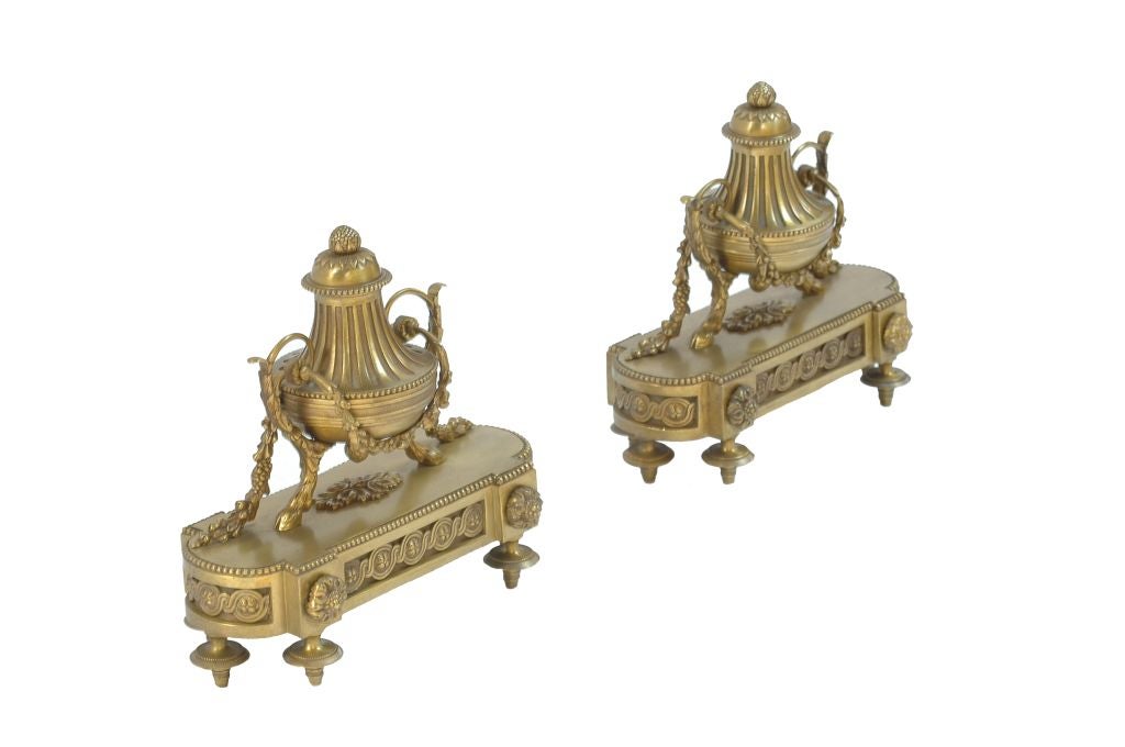 Antique Louis XVI Chenets - Andirons
