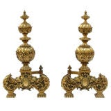 Antique Gilded Age Andirons