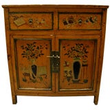 Antique Chinese country painted hall console bedside cabinet