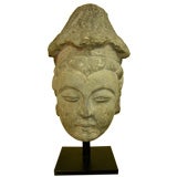 Chinesisch 13. Jahrhundert geschnitzten Stein Kwan Yin Göttin der Barmherzigkeit