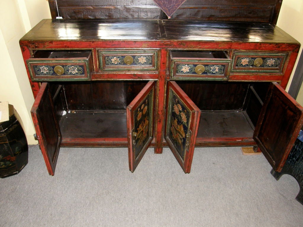 Wood ANTIQUE CHINESE SIDEBOARD SERVER BUFFET ALTAR COFER CA 1880