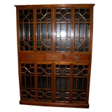 Chinese ca 1910 elmwood & glass front book display china cabinet