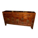 Antique Chinese 19th century elmwood console altar buffet cabinet