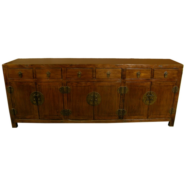 Lg Chinese ca 1850 sideboard buffet console altar coffer cabinet