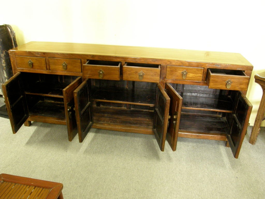 19th Century Lg Chinese ca 1850 sideboard buffet console altar coffer cabinet