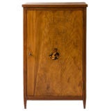 Walnut Single Door Low Cabinet with a Smiling Banjo Player