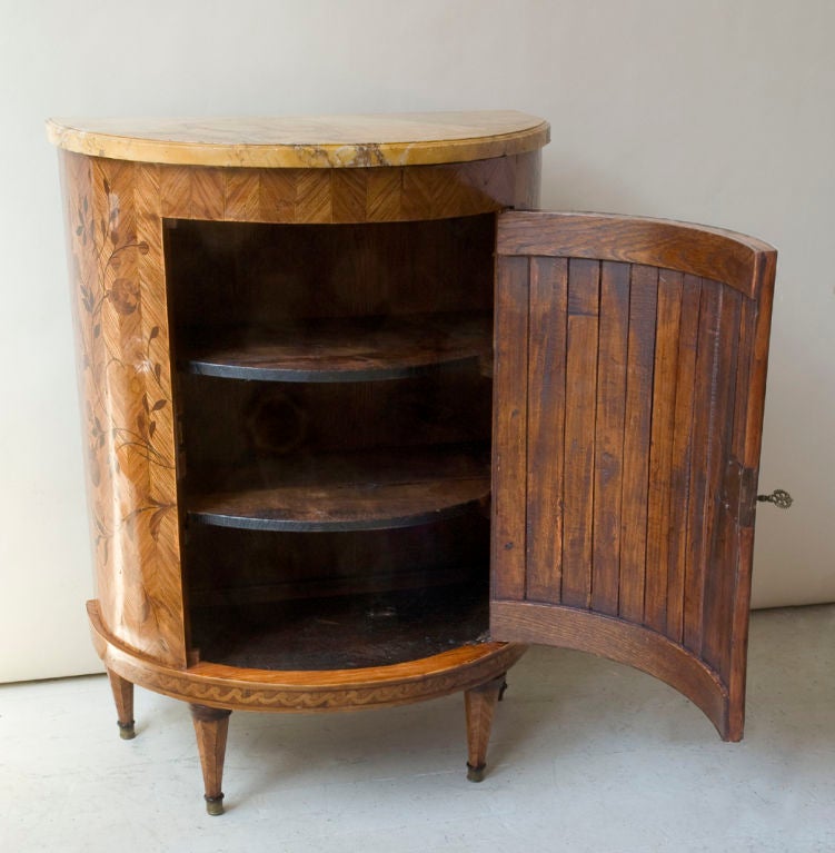19th Century Louis XVI Style Demilune Side Cabinet For Sale