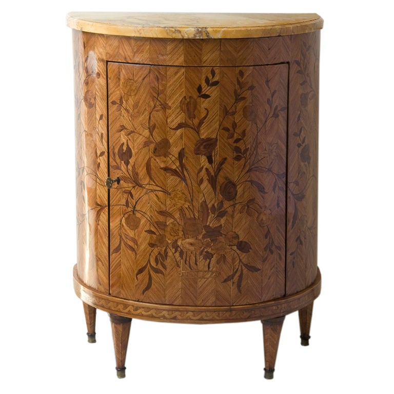 Louis XVI Style Demilune Side Cabinet For Sale