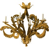 A Venetian style gilt tole & metal chandelier