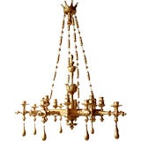 A fine giltwood Napoleon III period chandelier