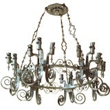 Antique An unusual steel chandelier with , 18 lights, French 19th cent