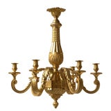 Gilt bronze neo classical chandelier